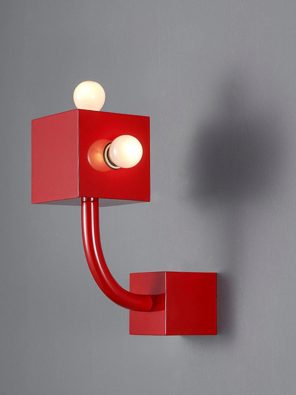 Wall Sconce | Red Metal Cube | E26/E27 Compatible
