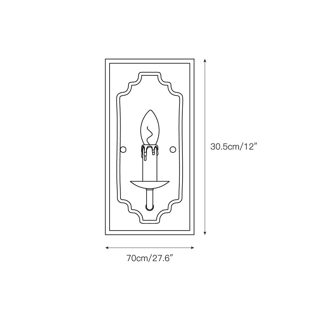 Wall Sconce | Rustic Cube Wood & Metal Arm | Antique White Finish
