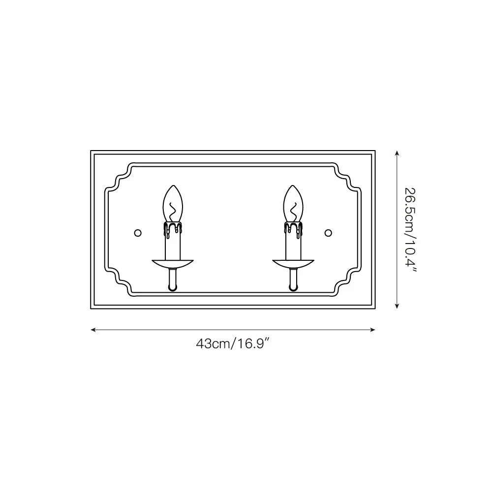 Wall Sconce | Rustic Cube Wood & Metal Arm | Antique White Finish