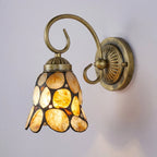 Wall Sconce | Stained Glass Shade & Warm Light | Hardwired