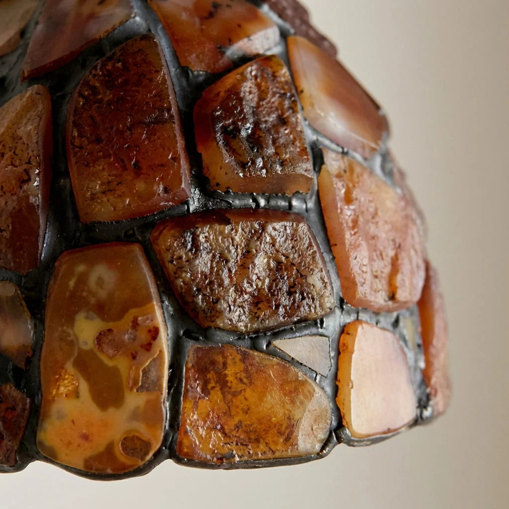 Wall Sconce | Stained Glass Shade & Warm Light | Hardwired