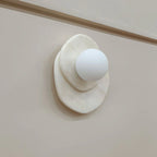 Wall Sconce | Stone Body & Glass Shade | 25 x 15 x 28 cm
