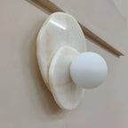 Wall Sconce | Stone Body & Glass Shade | 25 x 15 x 28 cm