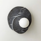 Wall Sconce | Stone Body & Glass Shade | 25 x 15 x 28 cm