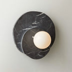 Wall Sconce | Stone Body & Glass Shade | 25 x 15 x 28 cm