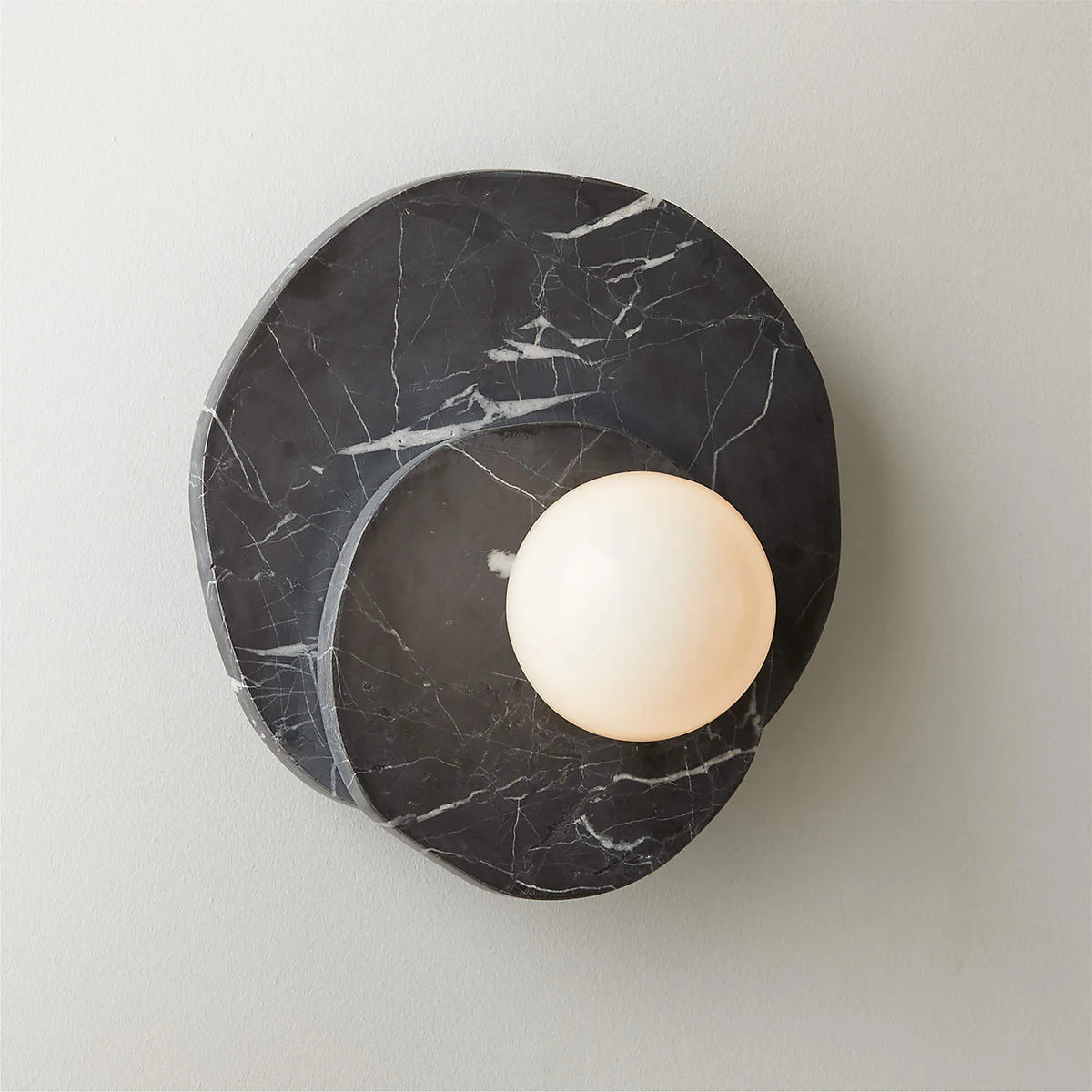 Wall Sconce | Stone Body & Glass Shade | 25 x 15 x 28 cm