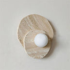Wall Sconce | Stone Body & Glass Shade | 25 x 15 x 28 cm