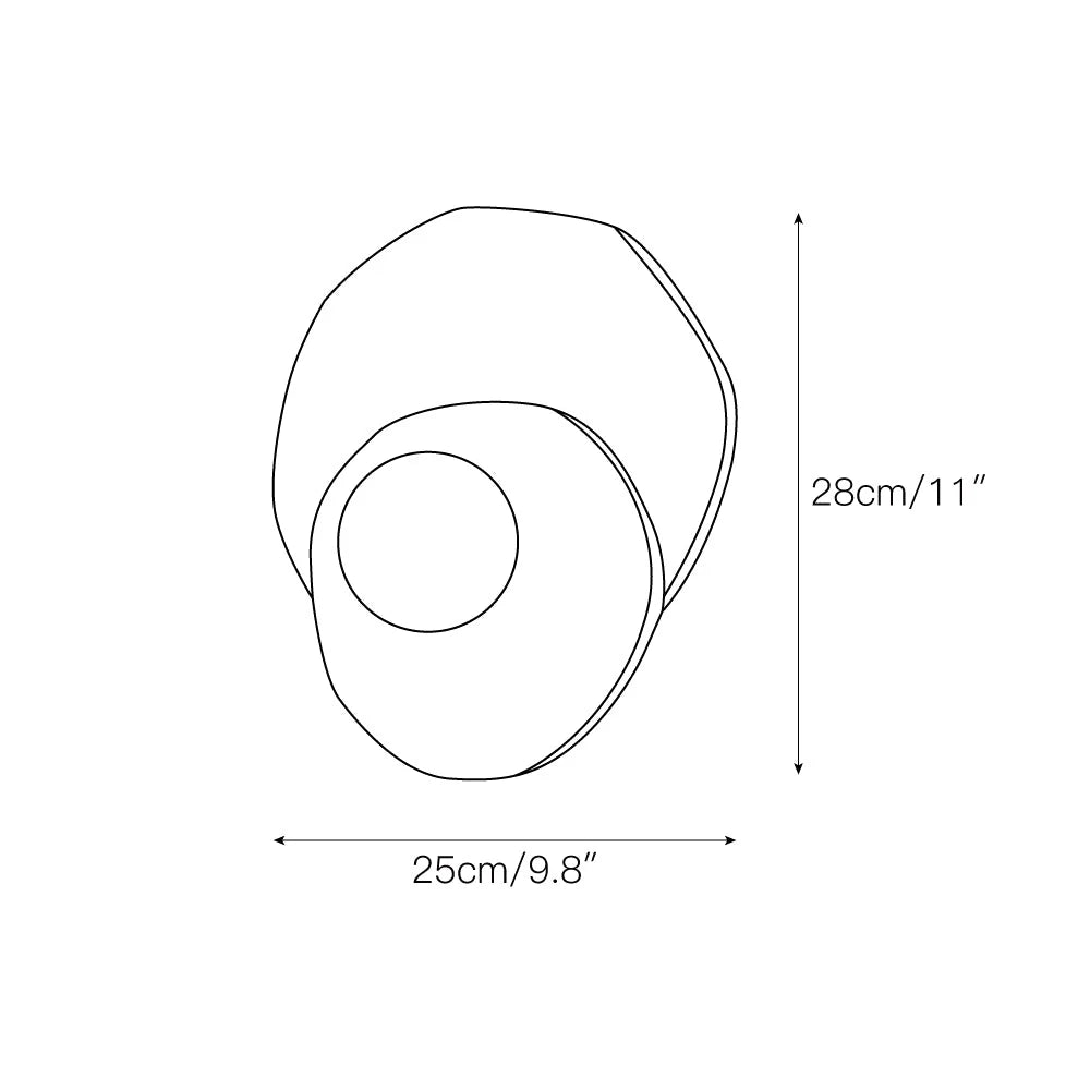 Wall Sconce | Stone Body & Glass Shade | 25 x 15 x 28 cm