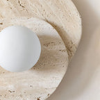 Wall Sconce | Stone Body & Glass Shade | 25 x 15 x 28 cm