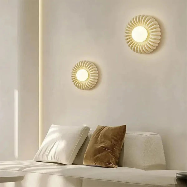 Wall Sconce | Sunburst Resin & Ambient Glow | 24 cm Diameter