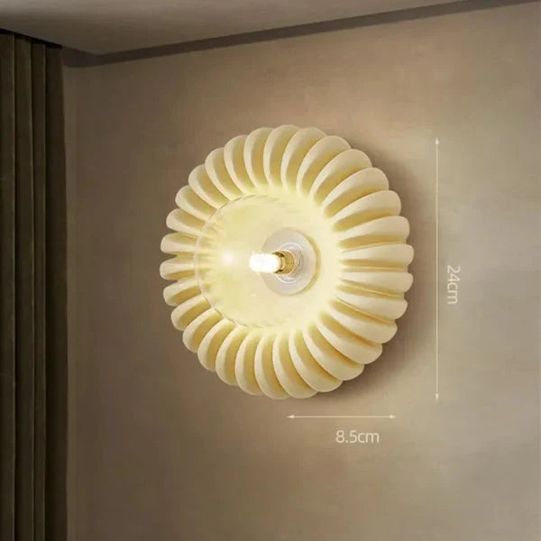 Wall Sconce | Sunburst Resin & Ambient Glow | 24 cm Diameter