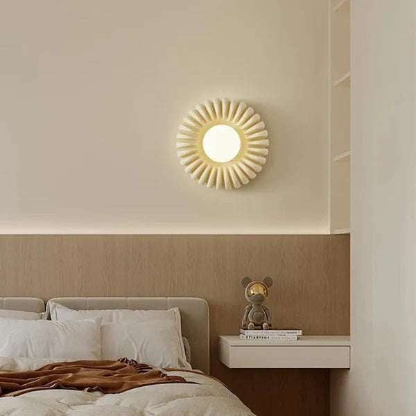 Wall Sconce | Sunburst Resin & Ambient Glow | 24 cm Diameter