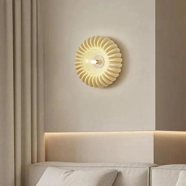 Wall Sconce | Sunburst Resin & Ambient Glow | 24 cm Diameter