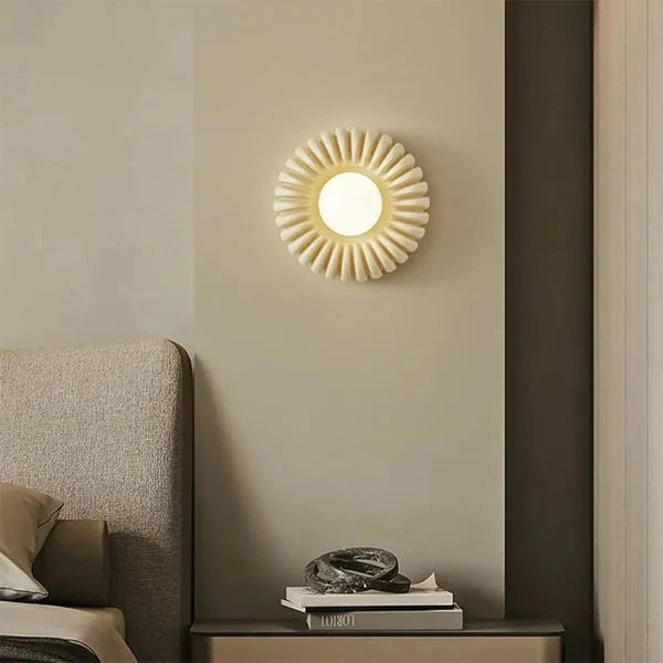 Wall Sconce | Sunburst Resin & Ambient Glow | 24 cm Diameter
