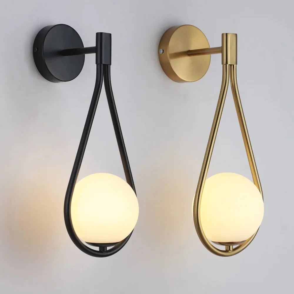 Wall Sconce | Teardrop Metal Frame & Frosted Glass | LED Warm White