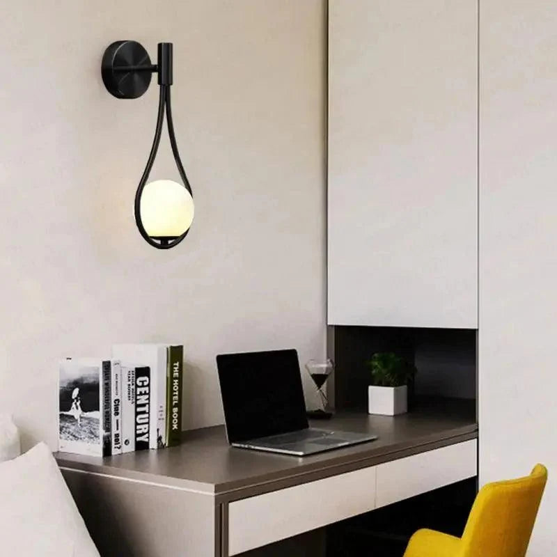 Wall Sconce | Teardrop Metal Frame & Frosted Glass | LED Warm White