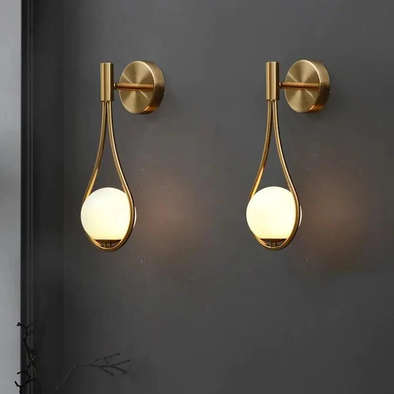 Wall Sconce | Teardrop Metal Frame & Frosted Glass | LED Warm White