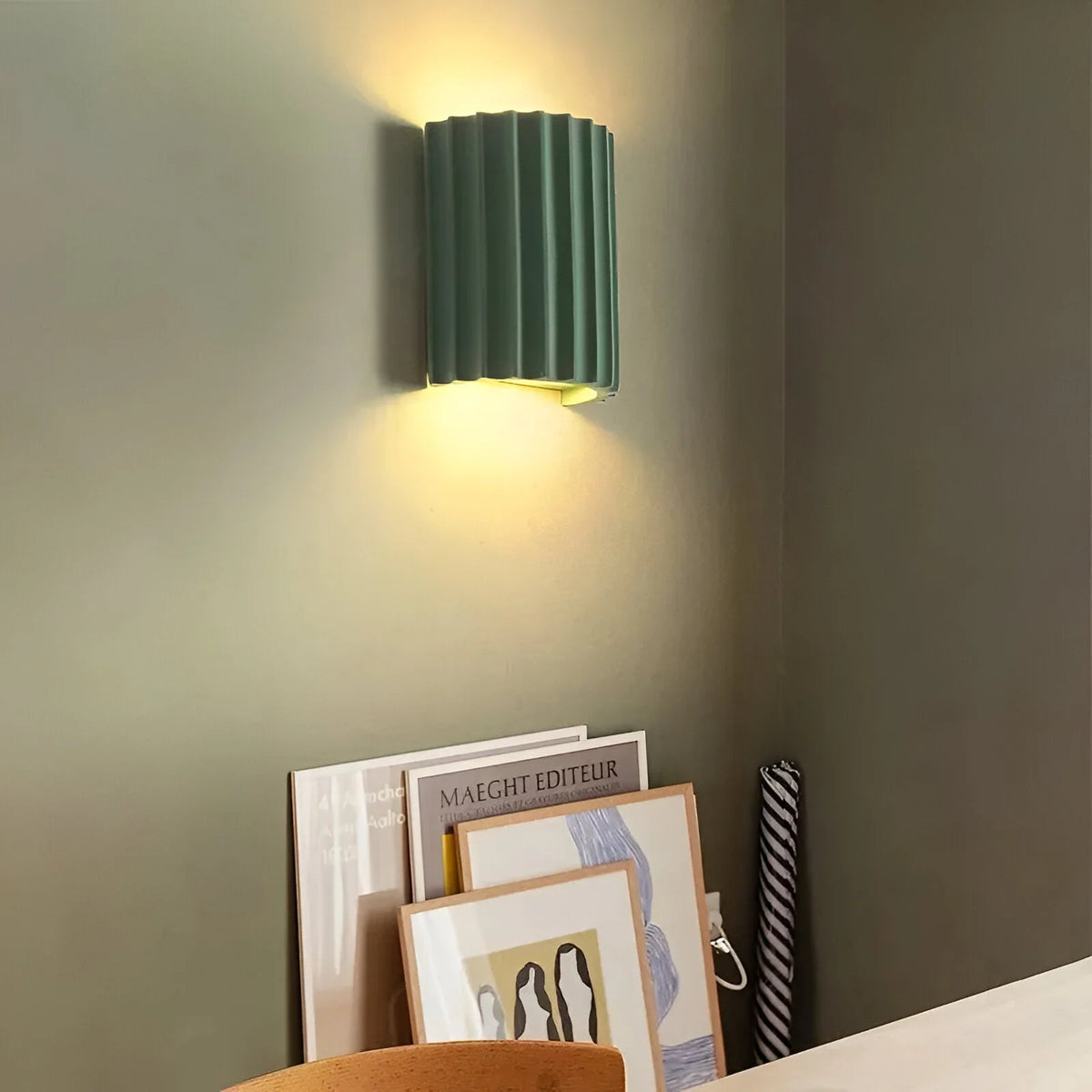 Wall Sconce | Textured Resin Shade | Warm Diffused Light