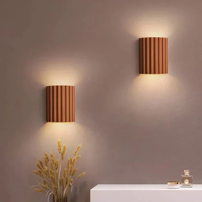 Wall Sconce | Textured Resin Shade | Warm Diffused Light