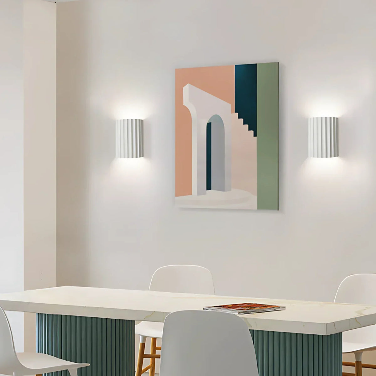Wall Sconce | Textured Resin Shade | Warm Diffused Light
