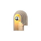 Wall Sconce | Travertine Body & E26/E27 Socket | 15 cm Diameter