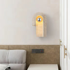 Wall Sconce | Travertine Body & E26/E27 Socket | 15 cm Diameter