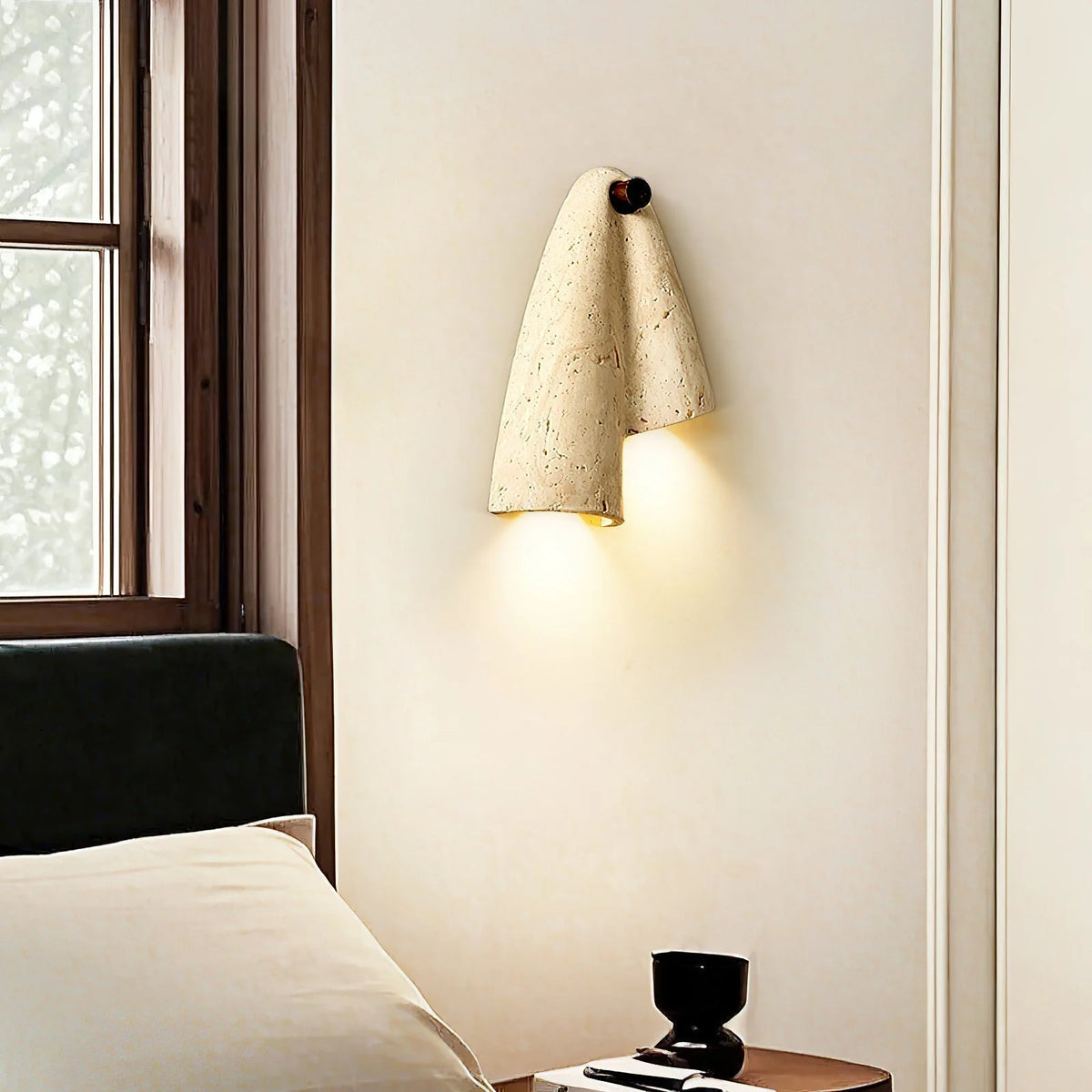 Wall Sconce | Travertine Body & G9 Socket | 27 cm Height