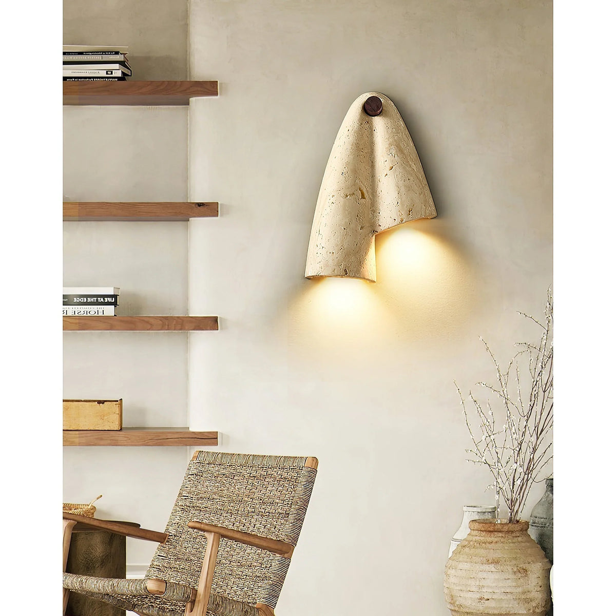 Wall Sconce | Travertine Body & G9 Socket | 27 cm Height