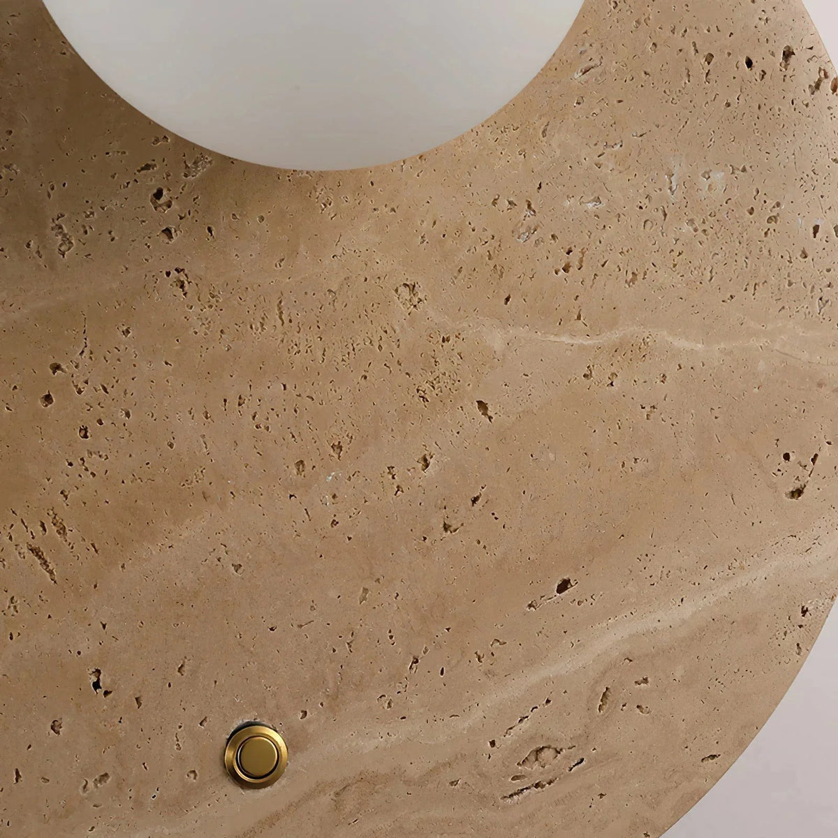 Wall Sconce | Travertine Body & Glass Shade | D 30 x H 30 cm