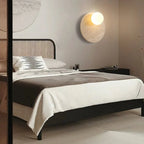 Wall Sconce | Travertine Body & Glass Shade | D 30 x H 30 cm