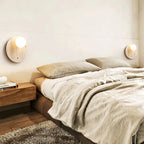 Wall Sconce | Travertine Body & Glass Shade | D 30 x H 30 cm