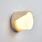 Wall Sconce | Travertine Body & Glass Shade