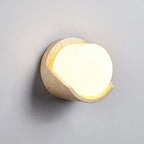 Wall Sconce | Travertine Body & Glass Shade