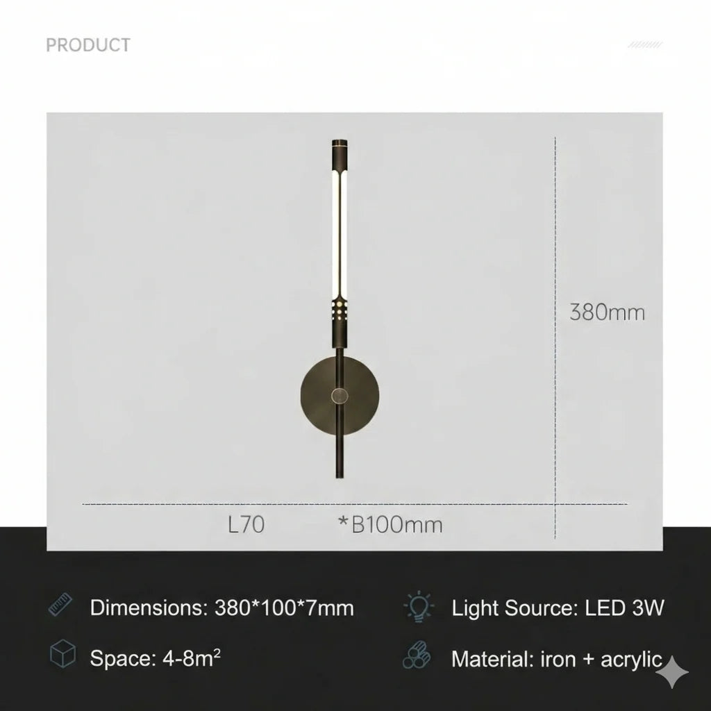 Wall Sconce | Tri-Color LED & Metal-Acrylic
