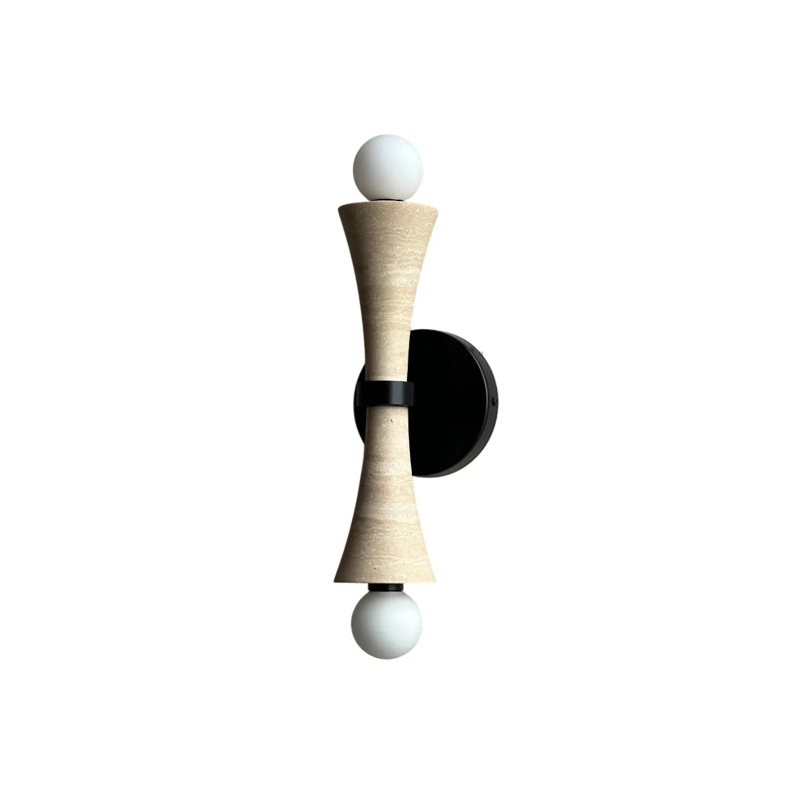 Wall Sconce | Two-Arm Travertine & Jade Body