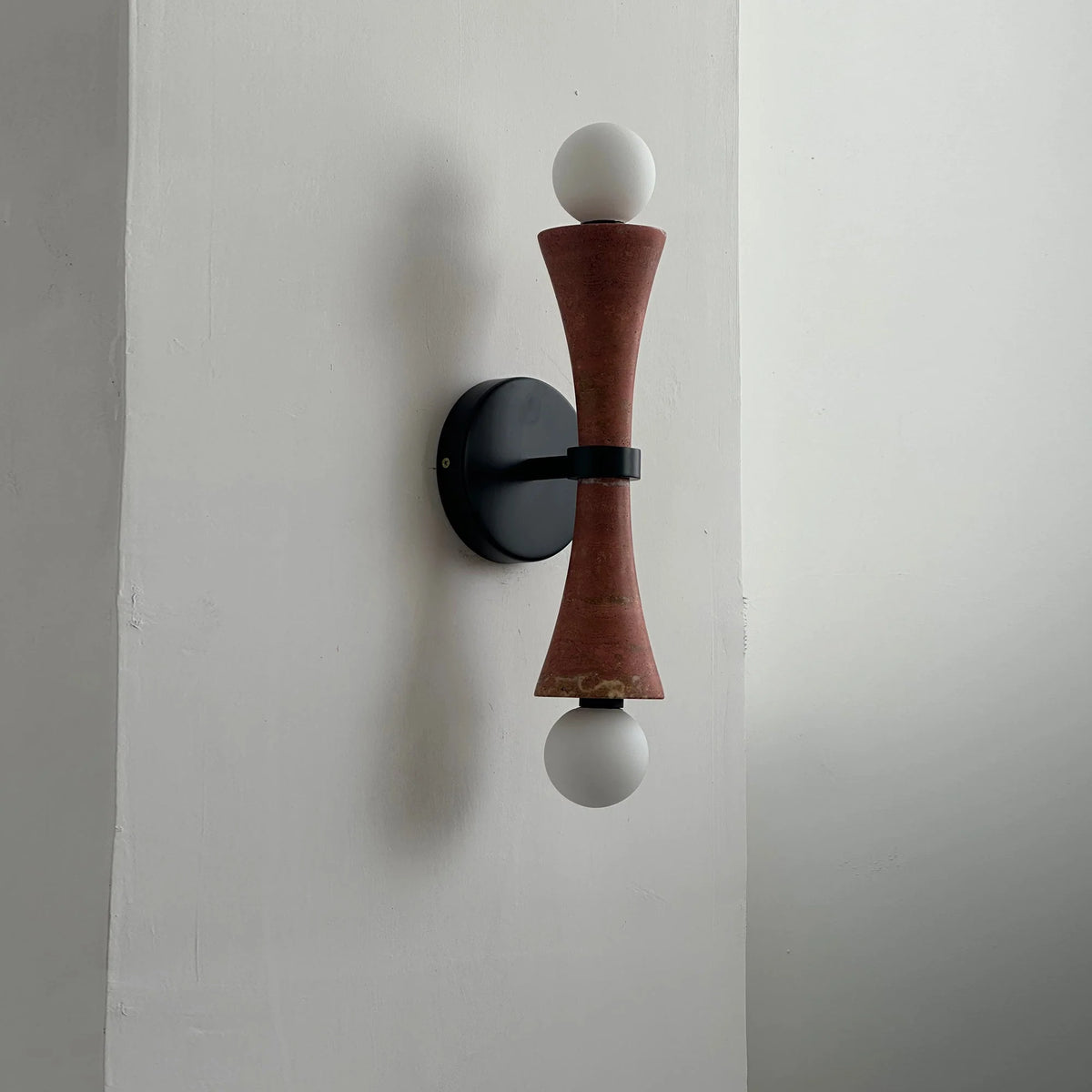 Wall Sconce | Two-Arm Travertine & Jade Body