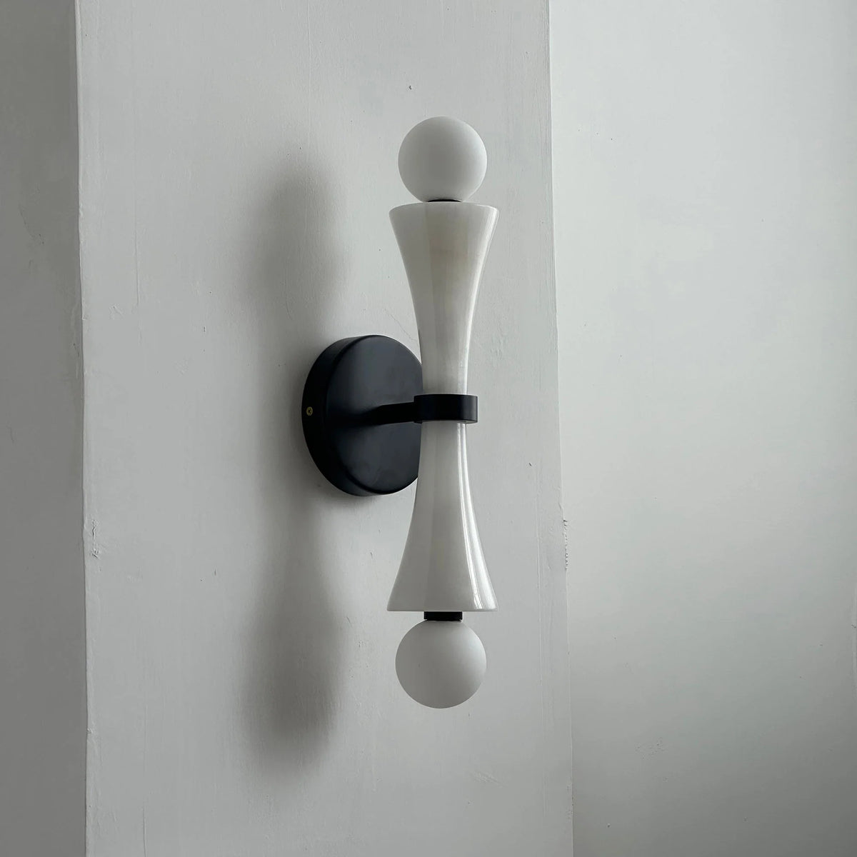 Wall Sconce | Two-Arm Travertine & Jade Body