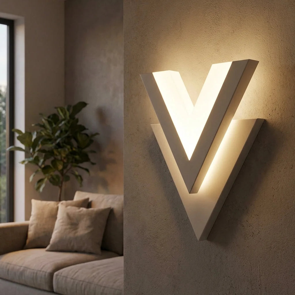 Wall Sconce | V-Shaped Dual-Layer & Energy-Efficient LED | Vertical Or Horizontal Mount