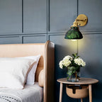 Wall Sconce | Vintage Green Glass & Brass Finish | Warm LED 3000K