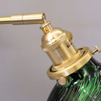 Wall Sconce | Vintage Green Glass & Brass Finish | Warm LED 3000K