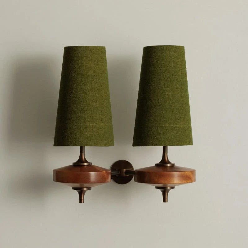 Wall Sconce | Walnut Wood & Antique Brass | 1- Or 2-Arm Options