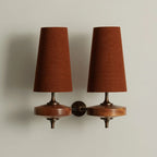 Wall Sconce | Walnut Wood & Antique Brass | 1- Or 2-Arm Options