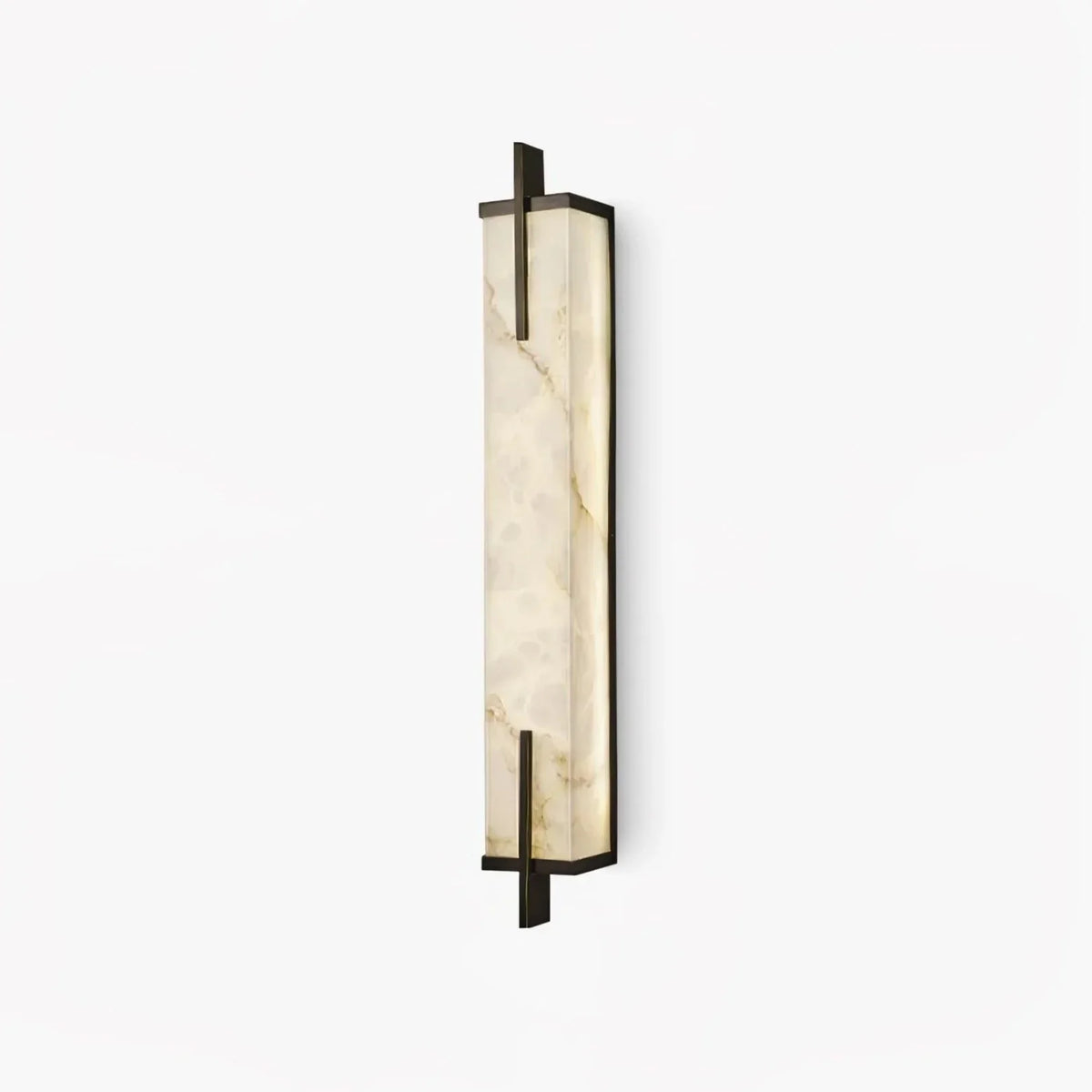 Wall Sconce | Rectangular Alabaster Shade | Vertical Metal Frame