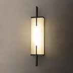 Wall Sconce | Rectangular Alabaster Shade | Vertical Metal Frame