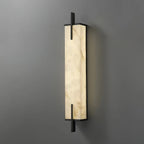 Wall Sconce | Rectangular Alabaster Shade | Vertical Metal Frame