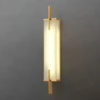 Wall Sconce | Rectangular Alabaster Shade | Vertical Metal Frame