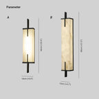 Wall Sconce | Rectangular Alabaster Shade | Vertical Metal Frame
