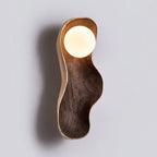 Wall Sconce | Wood Body & Glass Shade | 39 cm Height