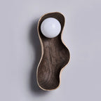 Wall Sconce | Wood Body & Glass Shade | 39 cm Height