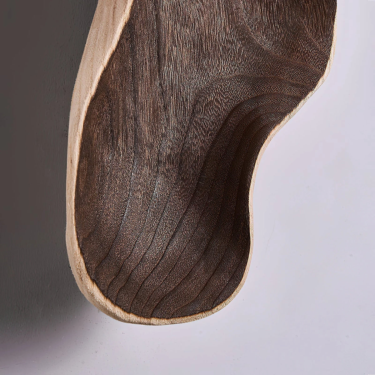 Wall Sconce | Wood Body & Glass Shade | 39 cm Height
